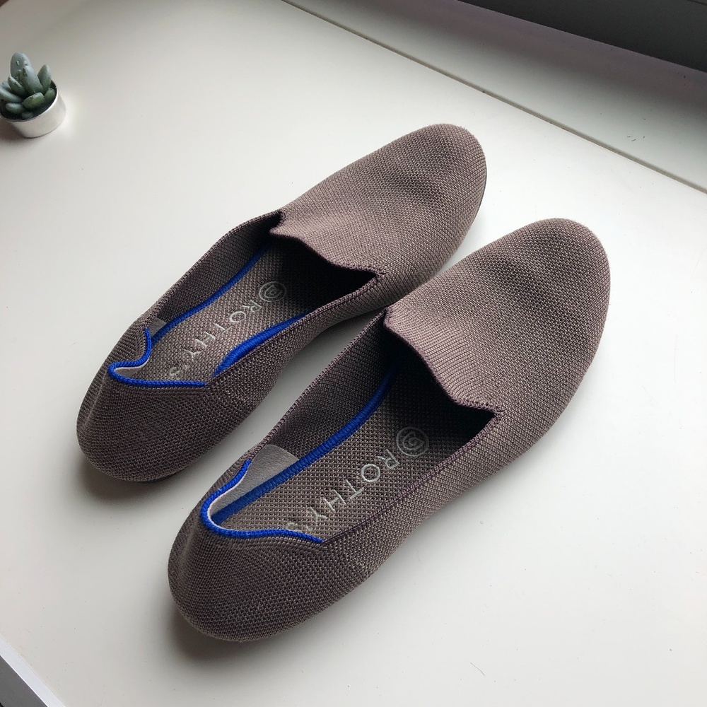 Rothy's Brown Flats with Blue Accent
